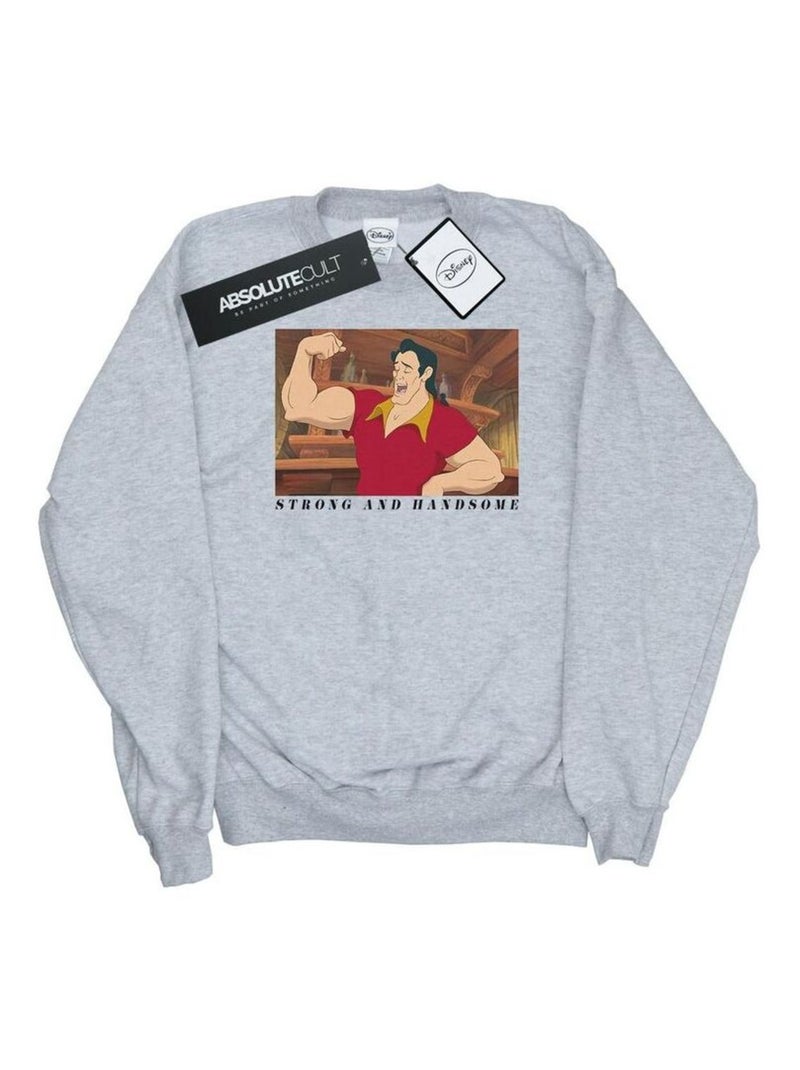 Disney - Sweat BEAUTY AND THE BEAST HANDSOME BRUTE Gris chiné - Kiabi