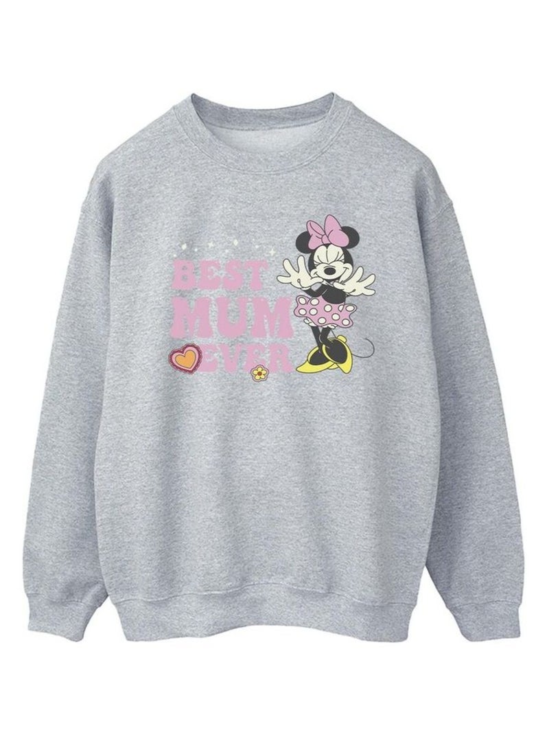 Disney - Sweat BEST MUM EVER Gris chiné - Kiabi