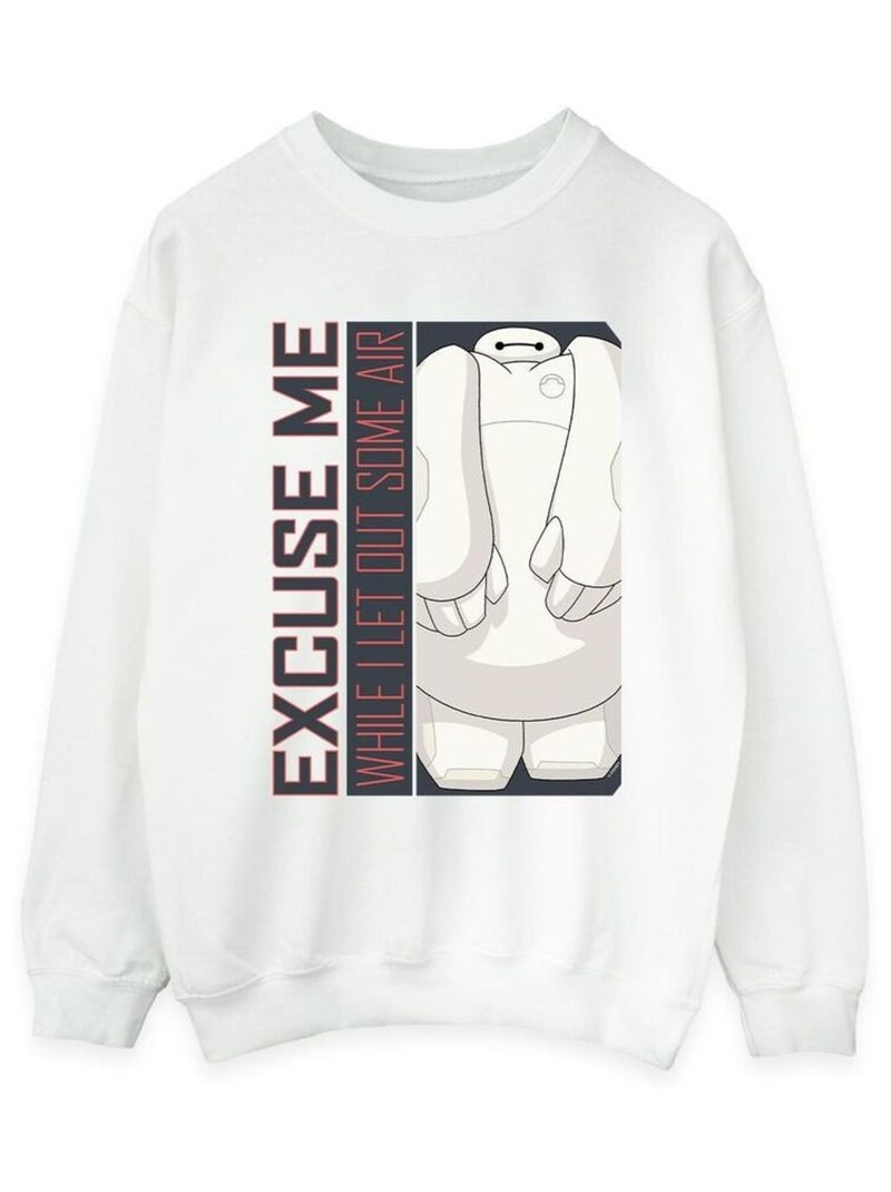 Disney - Sweat BIG HERO EXCUSE ME SOME AIR Blanc - Kiabi
