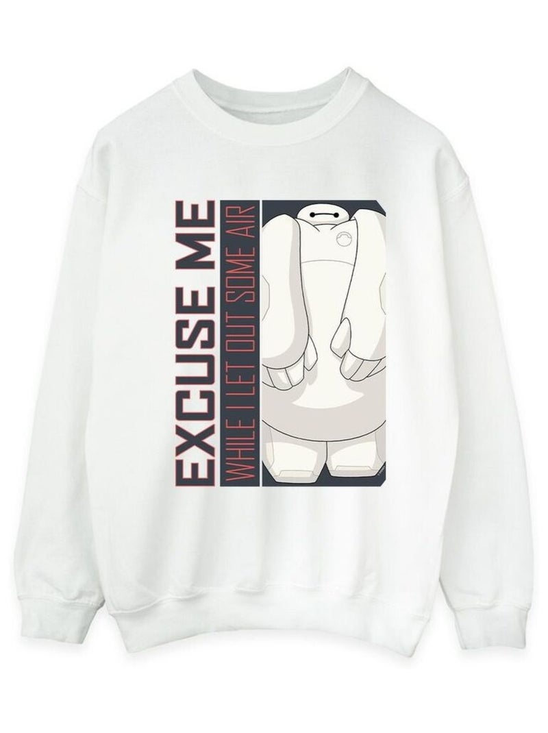 Disney - Sweat BIG HERO EXCUSE ME SOME AIR Blanc - Kiabi