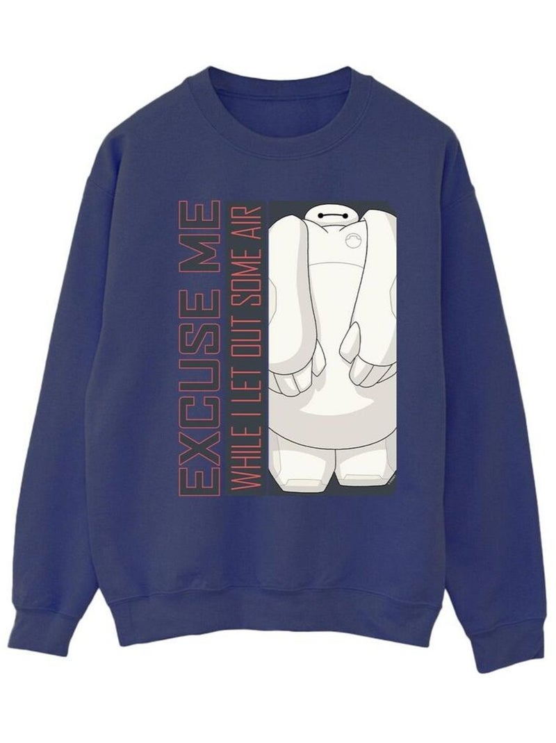 Disney - Sweat BIG HERO EXCUSE ME SOME AIR Bleu marine - Kiabi