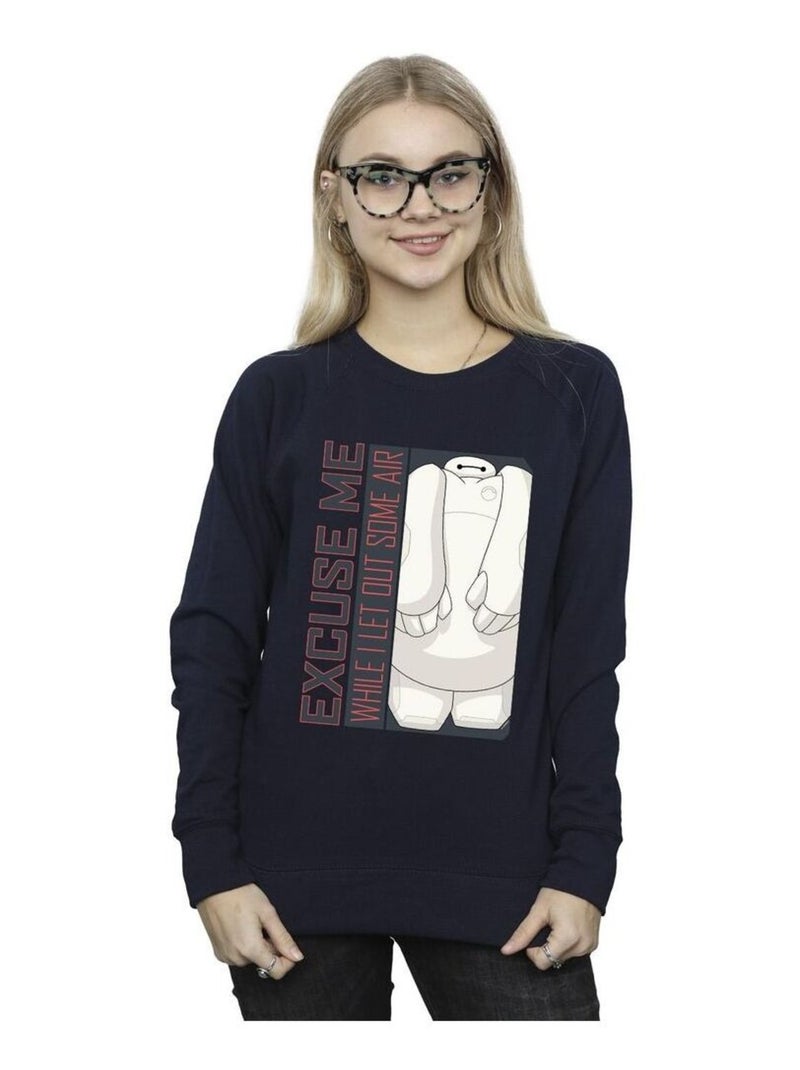 Disney - Sweat BIG HERO EXCUSE ME SOME AIR Bleu marine - Kiabi