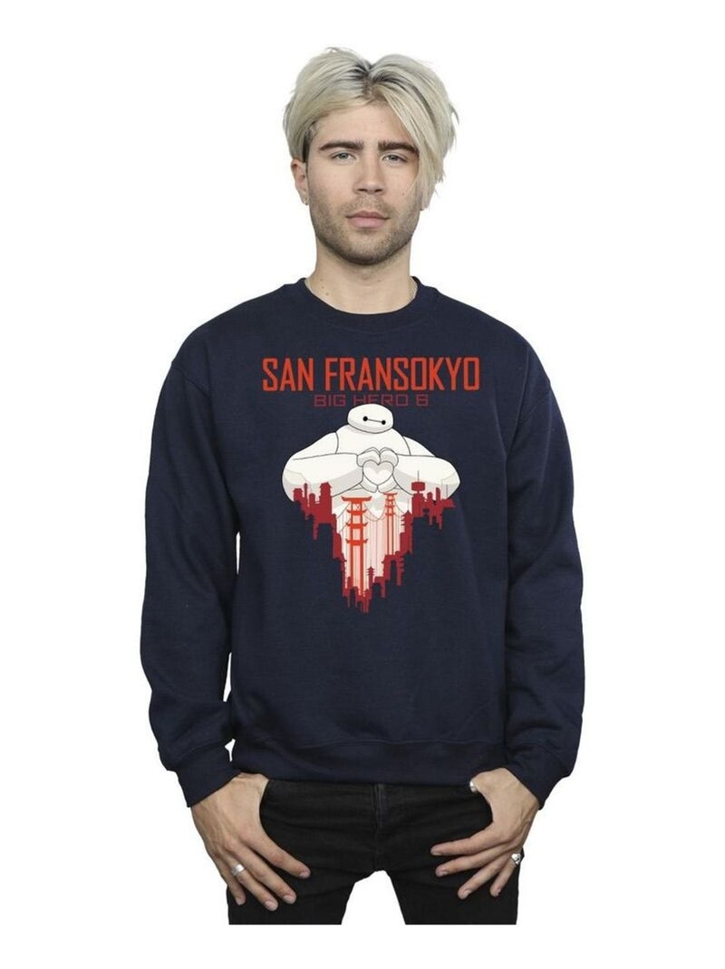 Disney - Sweat BIG HERO SAN FRANSOKYO Bleu marine - Kiabi