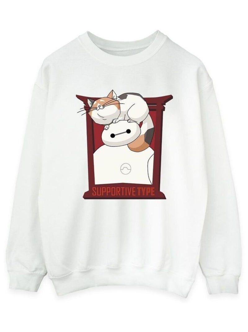 Disney - Sweat BIG HERO SUPPORT Blanc - Kiabi