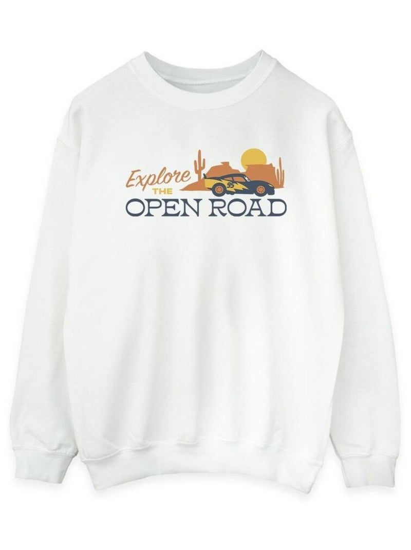 Disney - Sweat CARS EXPLORE THE OPEN ROAD Blanc - Kiabi