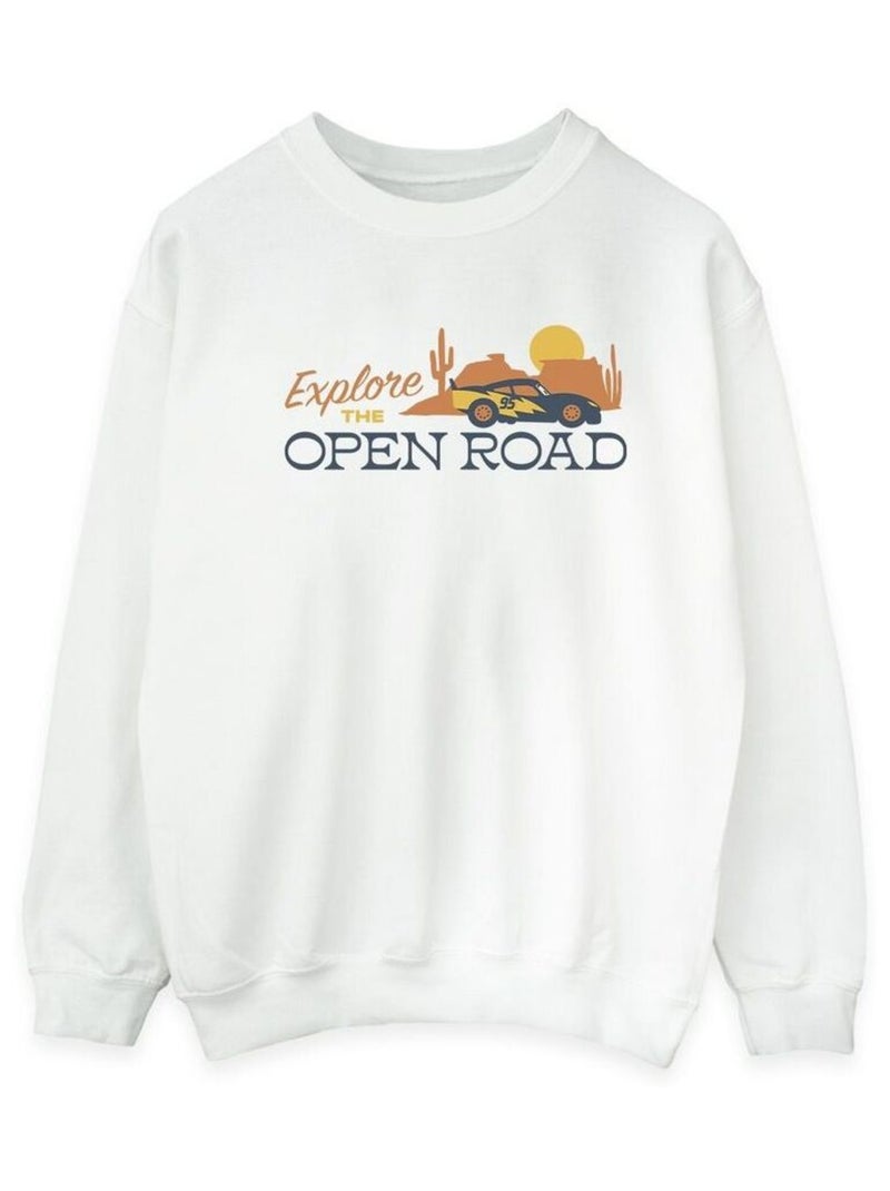 Disney - Sweat CARS EXPLORE THE OPEN ROAD Blanc - Kiabi