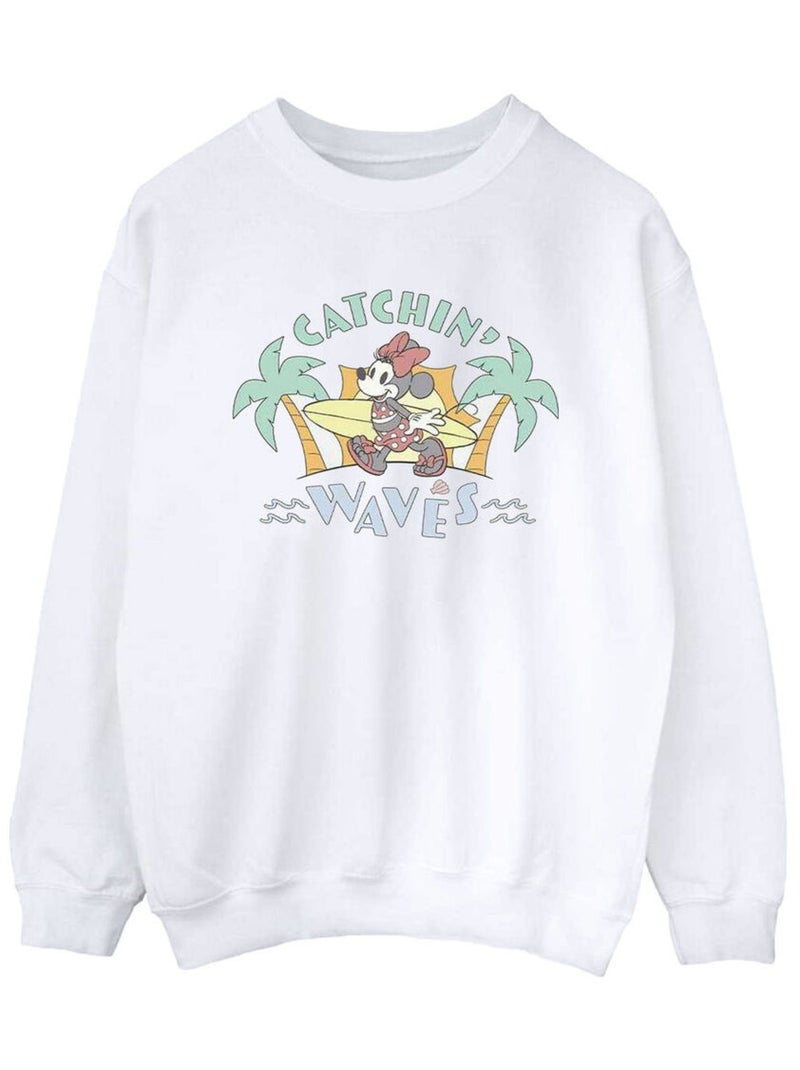 Disney - Sweat CATCHIN WAVES Blanc - Kiabi