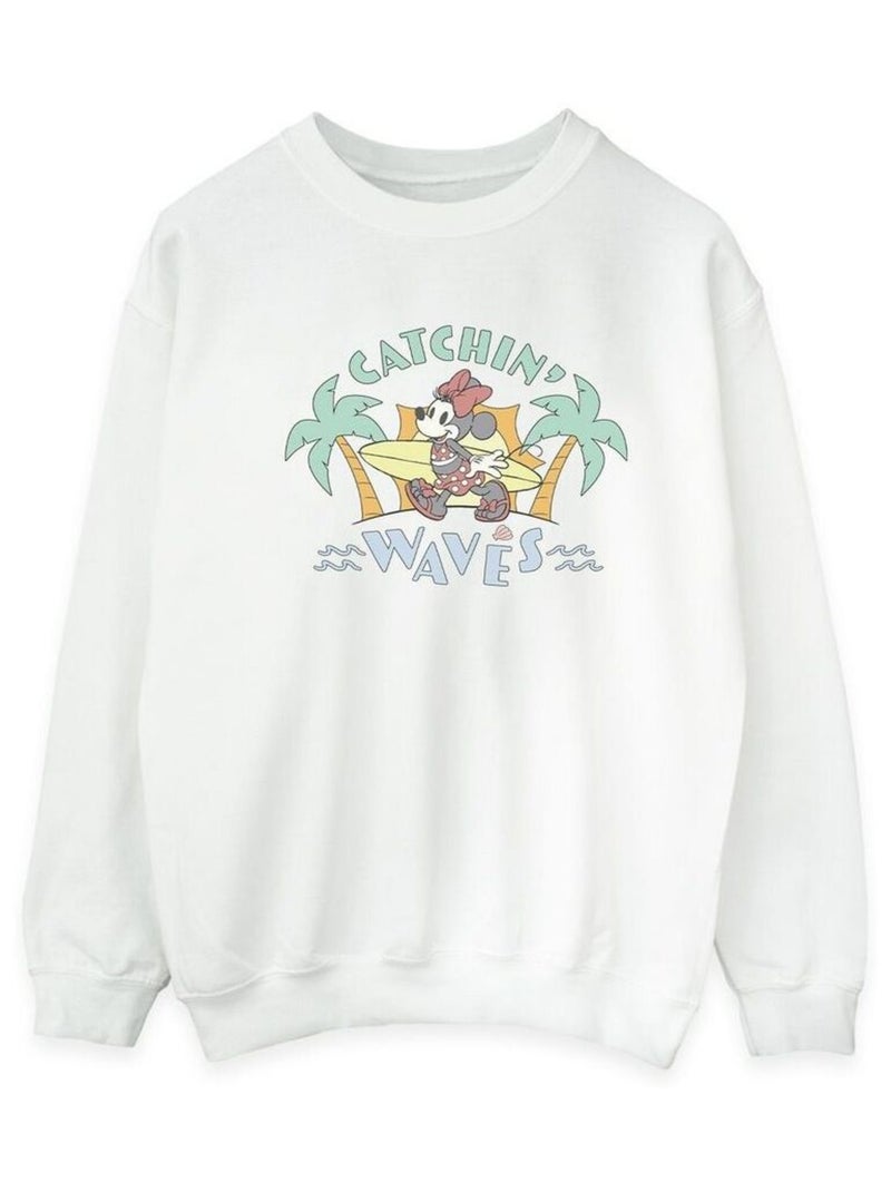 Disney - Sweat CATCHIN WAVES Blanc - Kiabi
