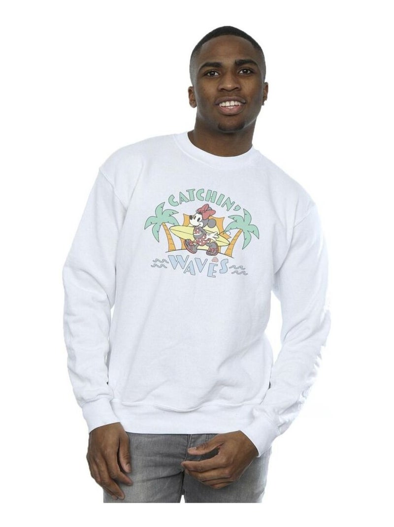 Disney - Sweat CATCHIN WAVES Blanc - Kiabi
