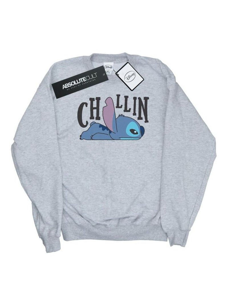 Disney - Sweat CHILLIN Gris chiné - Kiabi