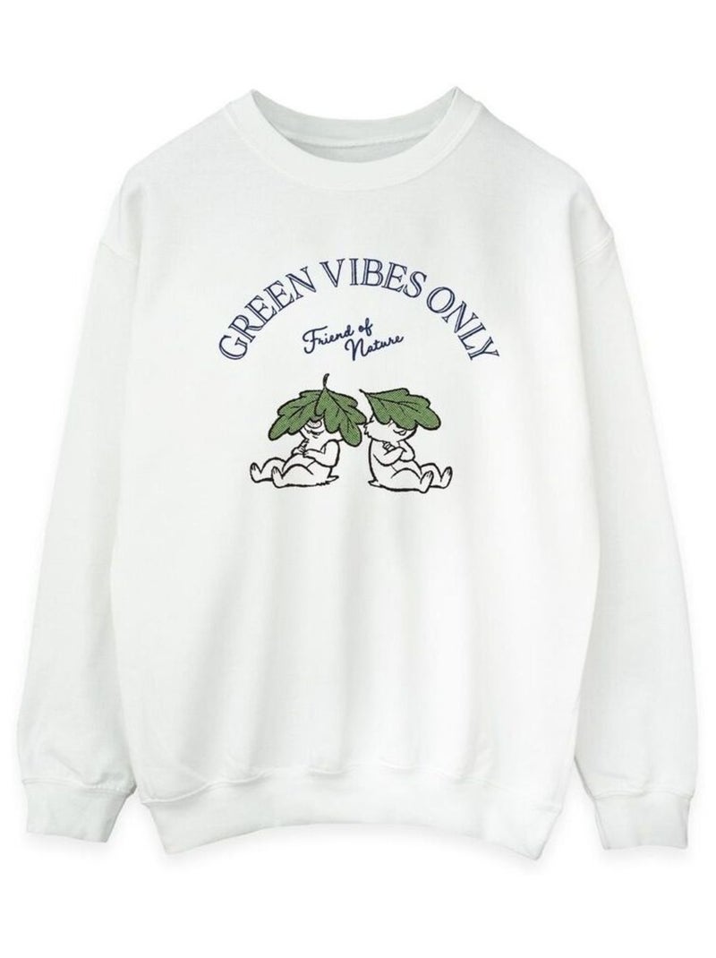 Disney - Sweat CHIP 'N DALE GREEN VIBES ONLY Blanc - Kiabi