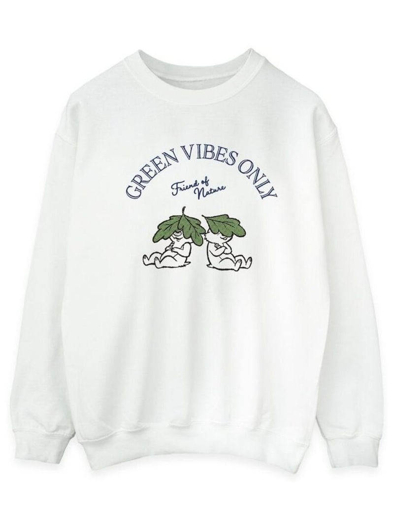 Disney - Sweat CHIP 'N DALE GREEN VIBES ONLY Blanc - Kiabi