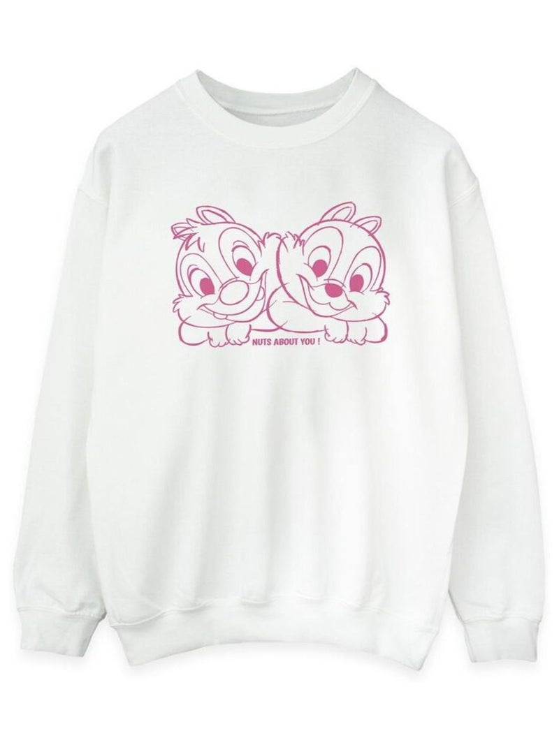 Disney - Sweat CHIP 'N' DALE NUTS ABOUT YOU Blanc - Kiabi