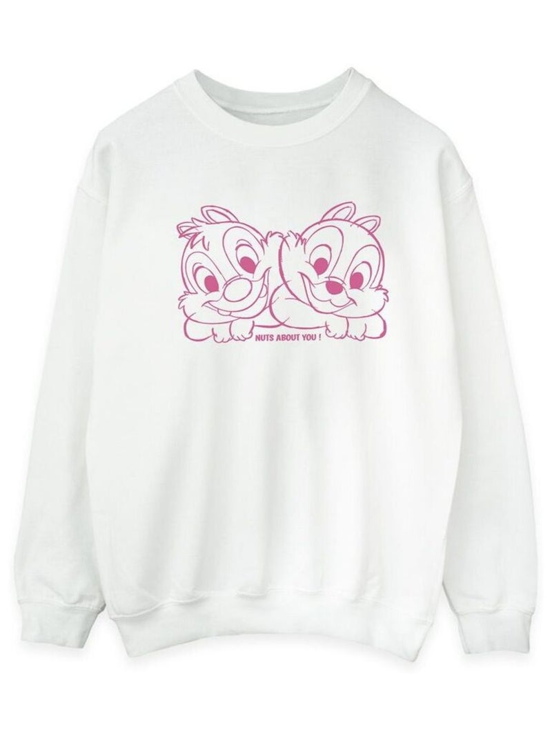 Disney - Sweat CHIP 'N' DALE NUTS ABOUT YOU Blanc - Kiabi