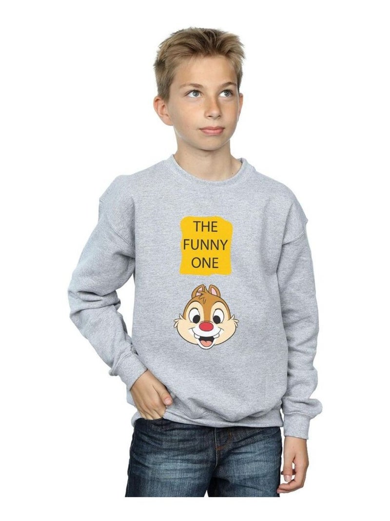 Disney - Sweat CHIP N DALE THE FUNNY ONE Gris chiné - Kiabi