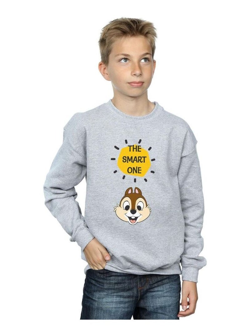 Disney - Sweat CHIP N DALE THE SMART ONE Gris chiné - Kiabi