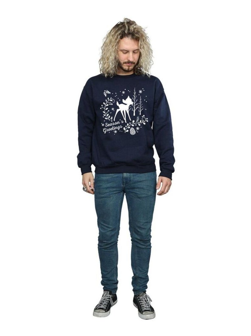 Disney - Sweat CHRISTMAS GREETINGS Bleu marine - Kiabi