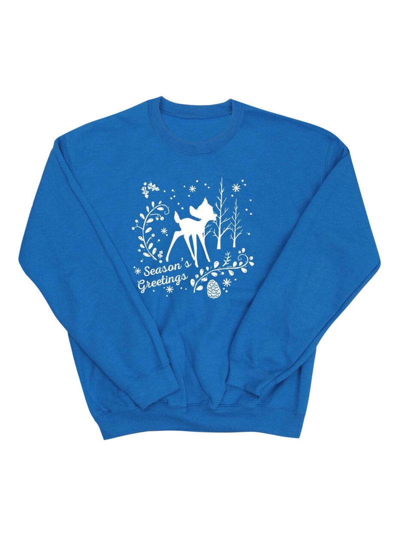 Disney - Sweat CHRISTMAS GREETINGS Bleu roi - Kiabi