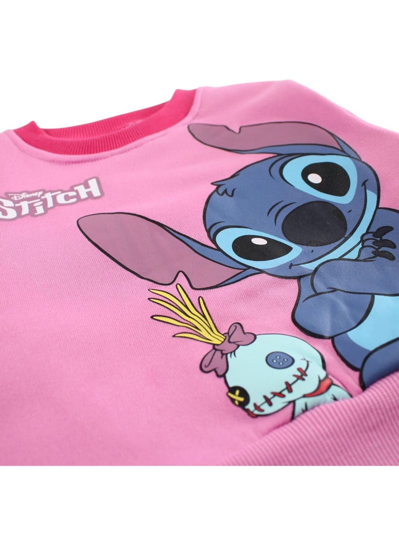 Disney - sweat col rond imprimé, manches longues Rose - Kiabi