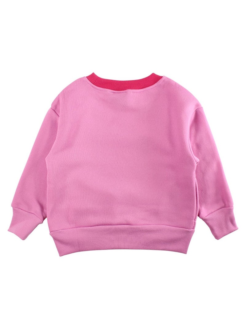 Disney - sweat col rond imprimé, manches longues Rose - Kiabi