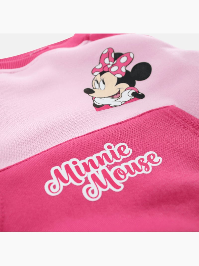Disney - sweat col rond imprimé, poche kangourou, bord-côte Rose - Kiabi
