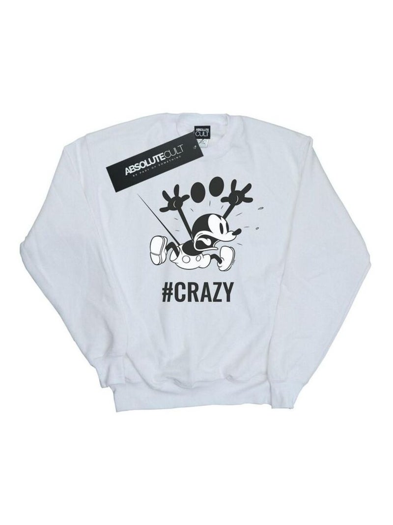 Disney - Sweat #CRAZY Blanc - Kiabi