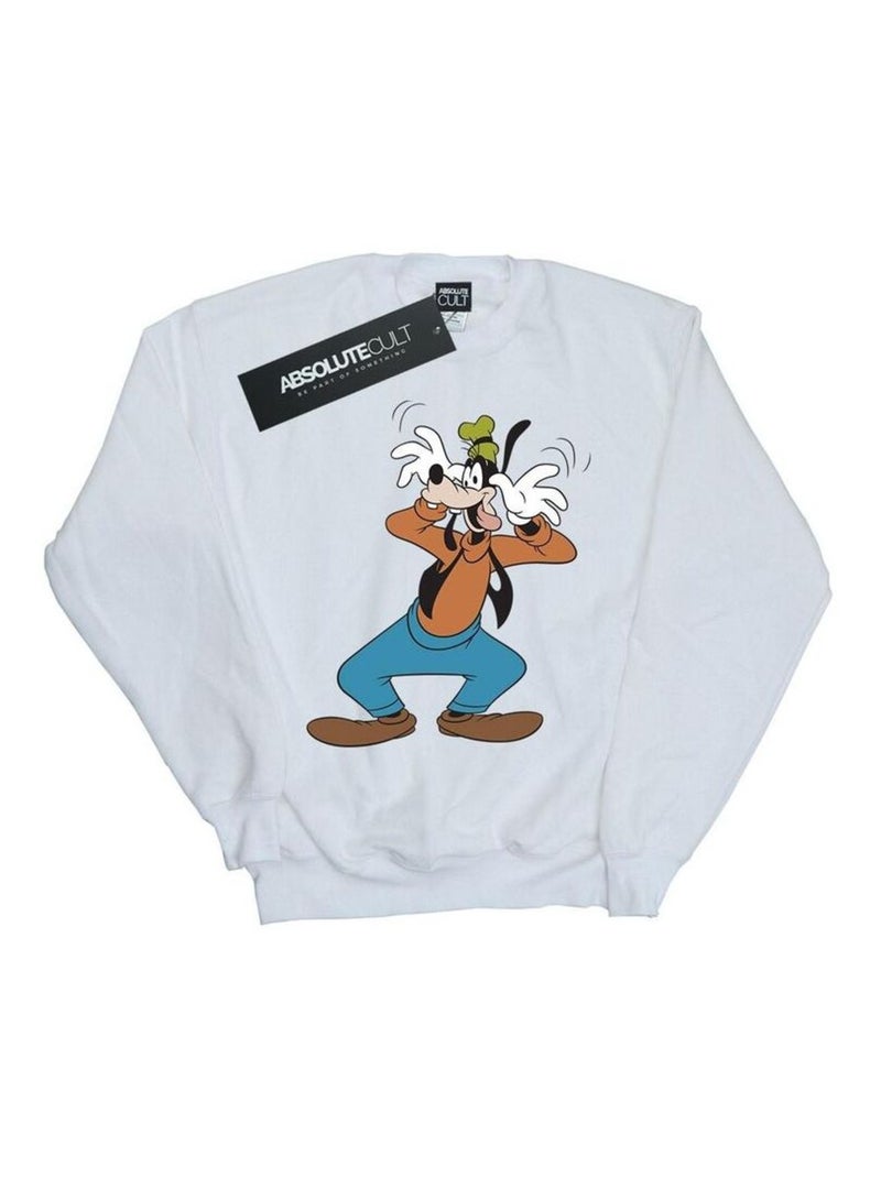 Disney - Sweat CRAZY (Dingo) Blanc - Kiabi
