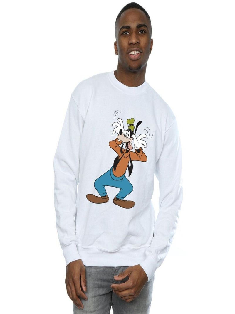 Disney - Sweat CRAZY (Dingo) Blanc - Kiabi