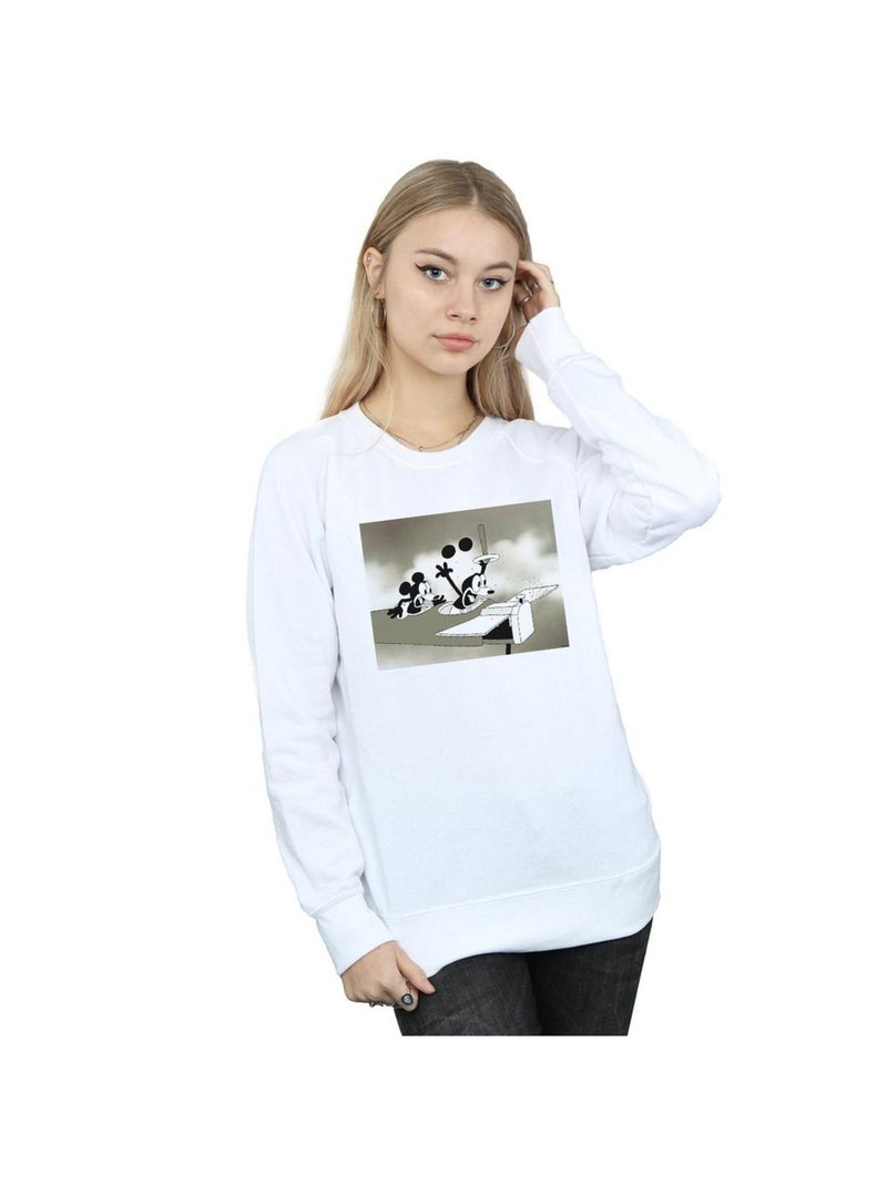 Disney - Sweat CRAZY PILOT Blanc - Kiabi