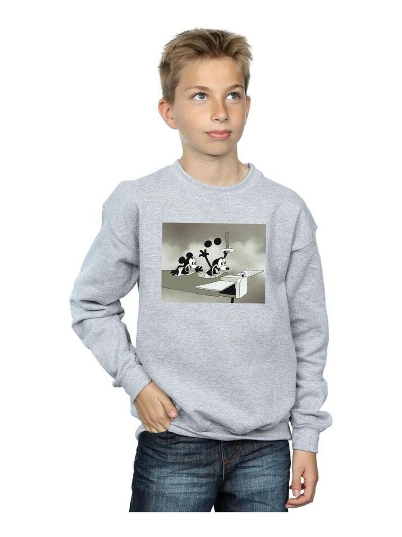 Disney - Sweat CRAZY PILOT Gris chiné - Kiabi