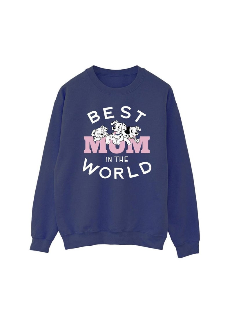 Disney - Sweat DALMATIANS BEST MUM IN THE WORLD Bleu marine - Kiabi
