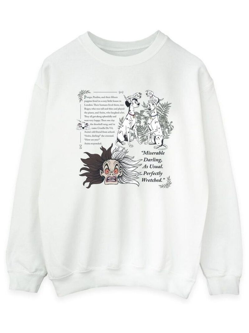 Disney - Sweat DALMATIANS MISERABLE DARLING Blanc - Kiabi