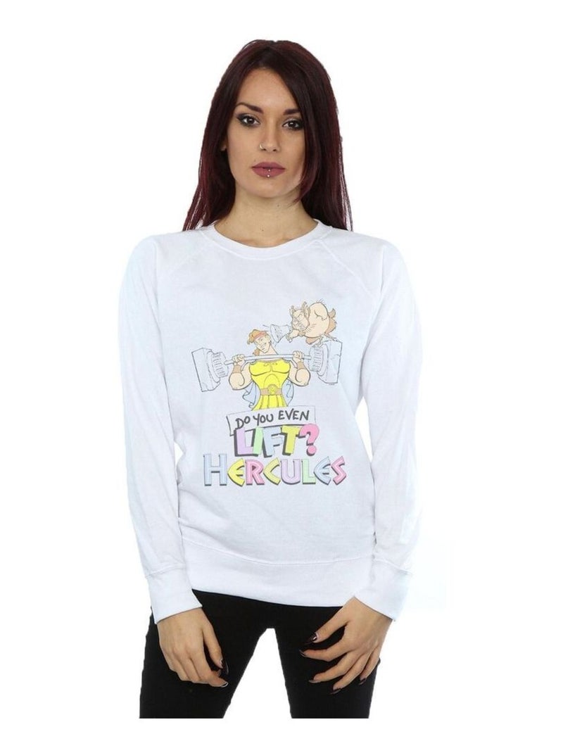Disney - Sweat DO YOU EVEN LIFT? Blanc - Kiabi