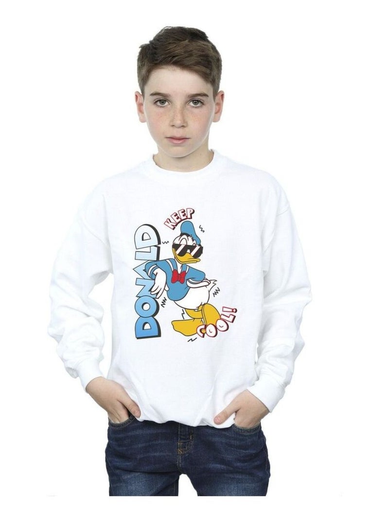 Disney - Sweat DONALD DUCK COOL Blanc - Kiabi