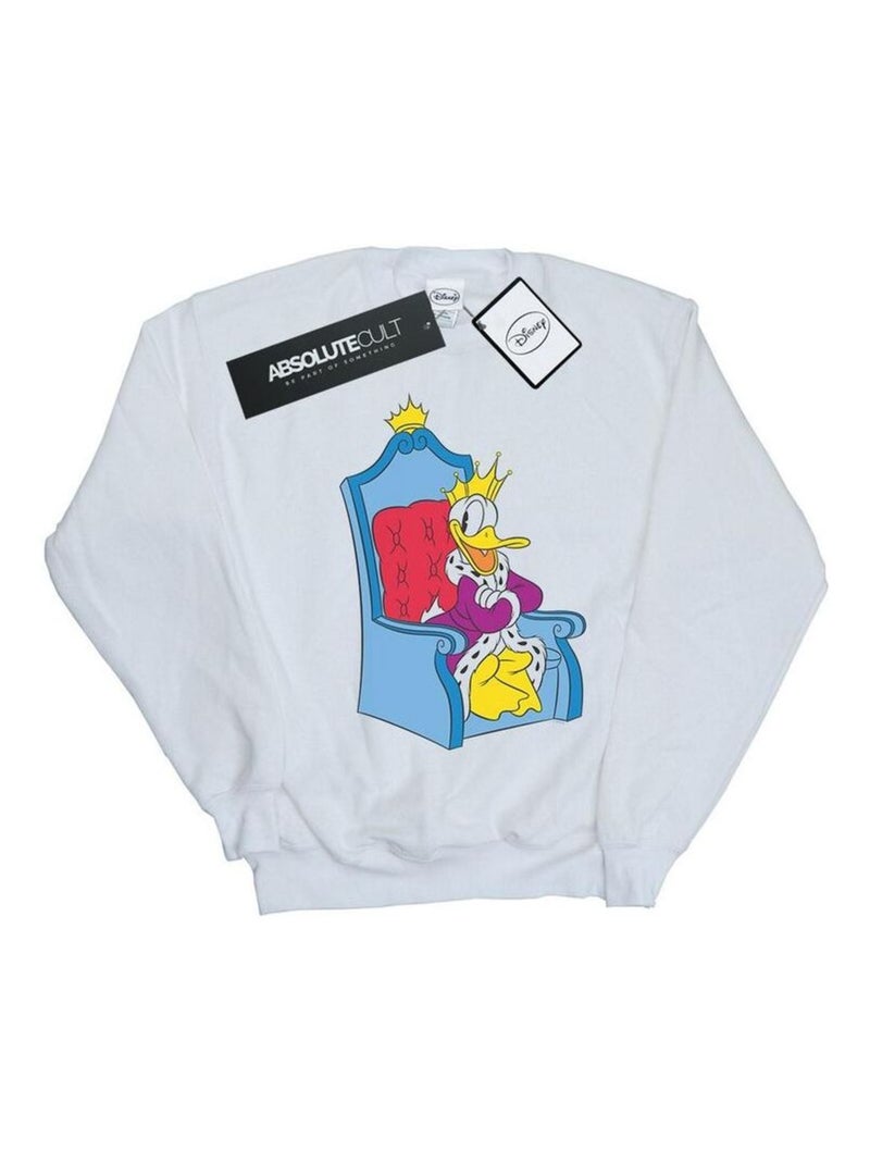 Disney - Sweat DONALD DUCK KING DONALD Blanc - Kiabi