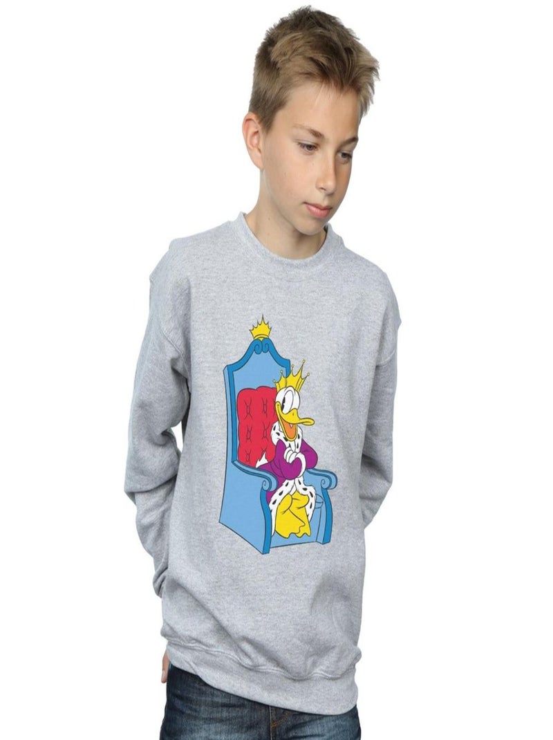 Disney - Sweat DONALD DUCK KING DONALD Gris chiné - Kiabi