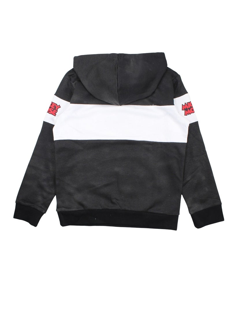 Disney - Sweat enfant capuche noir et blanc Noir - Kiabi