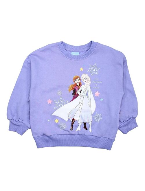 Disney - Sweat fille imprimé La Reine Des Neiges en coton - Kiabi