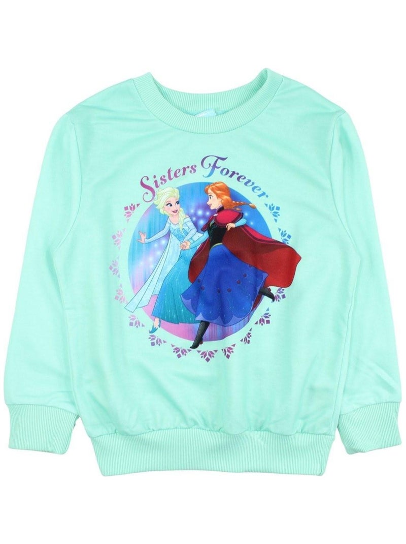 Disney - Sweat fille imprimé La Reine Des Neiges Vert - Kiabi
