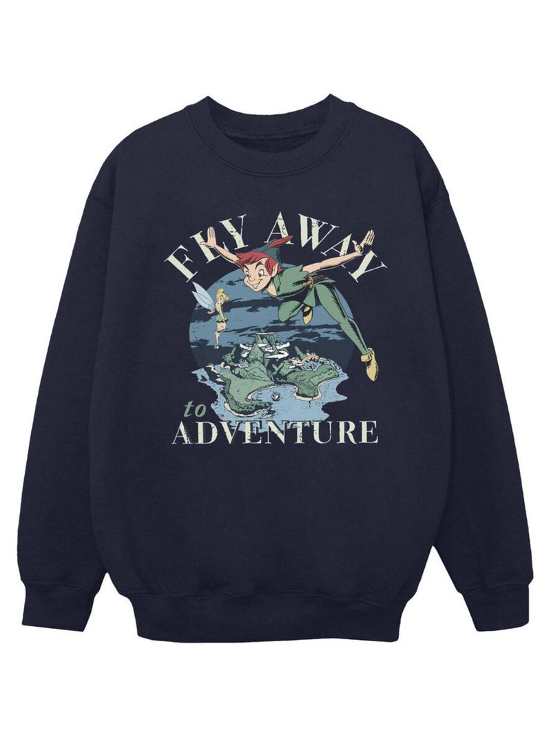 Disney - Sweat FLY AWAY TO ADVENTURE Bleu marine - Kiabi