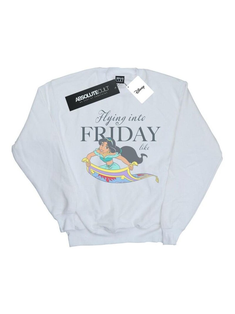 Disney - Sweat FLYING INTO FRIDAY LIKE Blanc - Kiabi