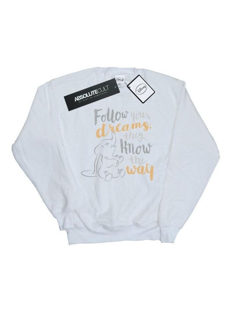 Disney - Sweat FOLLOW YOUR DREAM Blanc - Kiabi