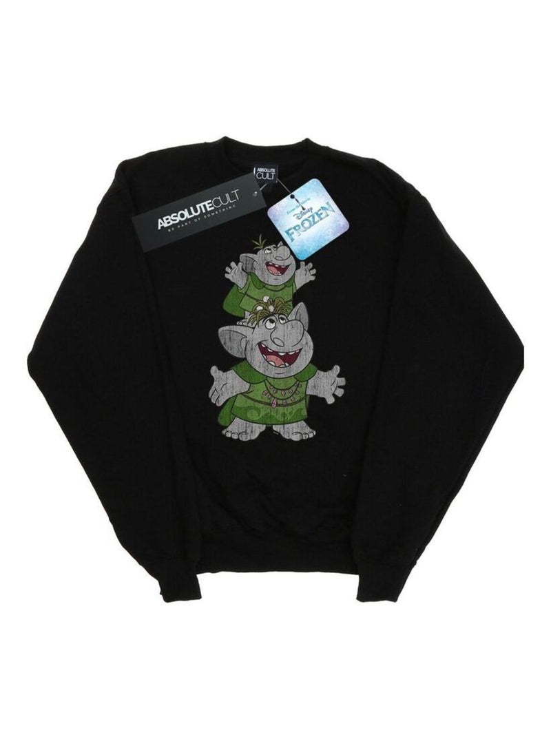 Disney - Sweat FROZEN HANDSTACKING TROLLS Noir - Kiabi