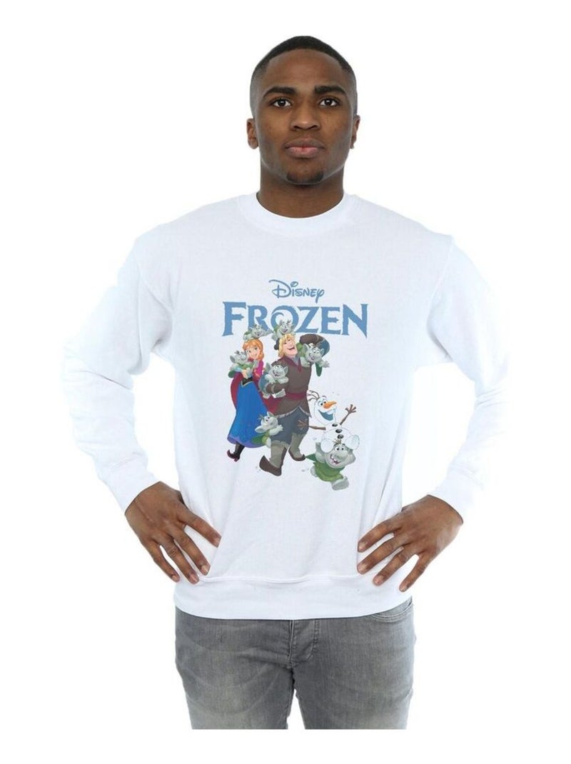Disney - Sweat FROZEN HAPPY TROLLS Blanc - Kiabi