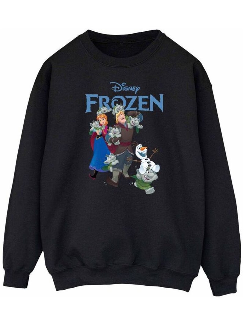 Disney - Sweat FROZEN HAPPY TROLLS Noir - Kiabi