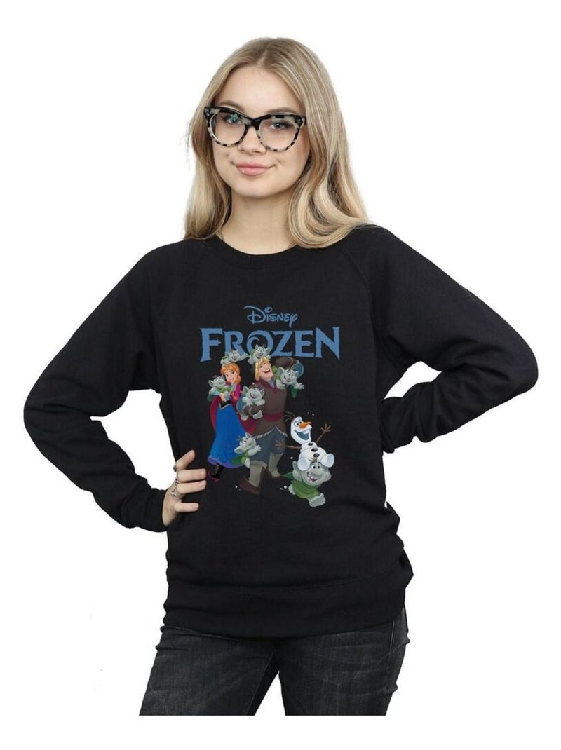 Disney - Sweat FROZEN HAPPY TROLLS Noir - Kiabi