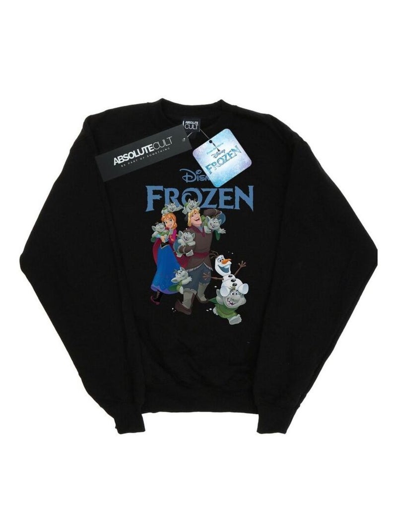 Disney - Sweat FROZEN HAPPY TROLLS Noir - Kiabi