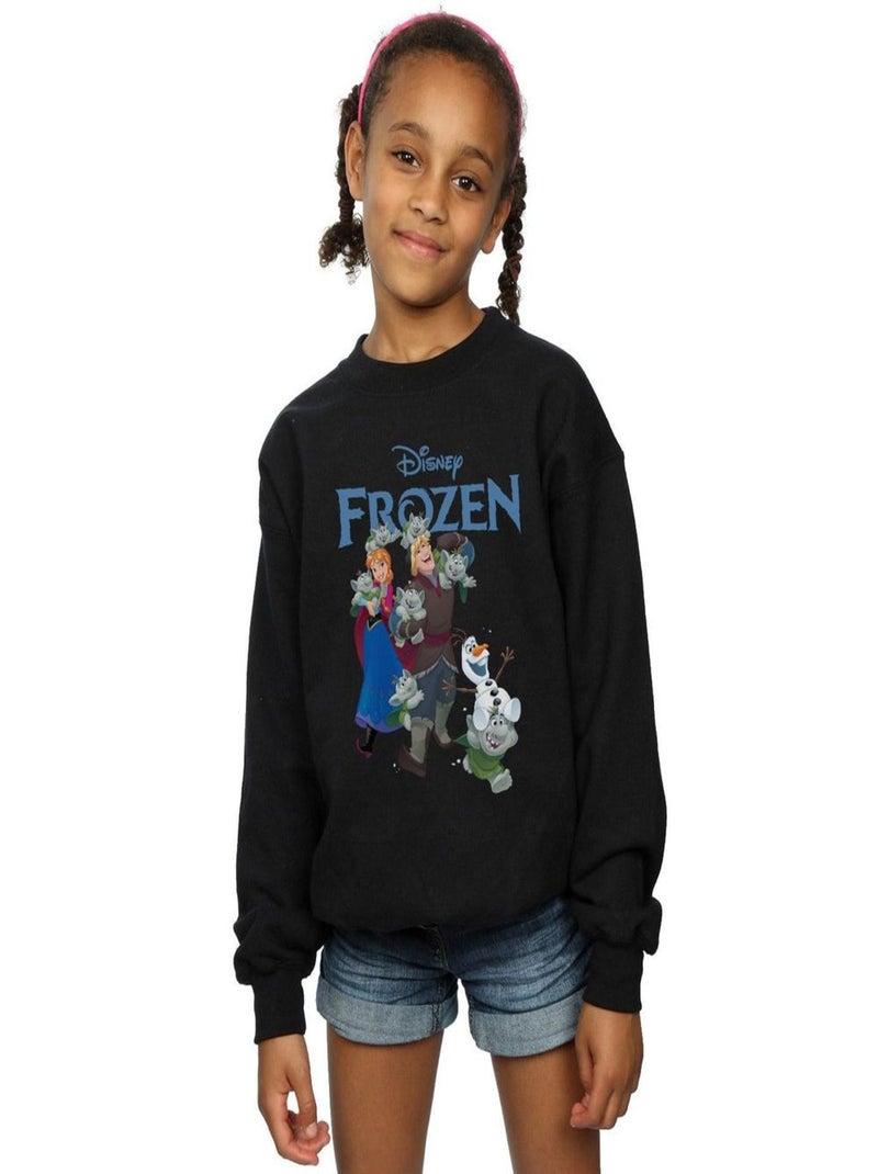 Disney - Sweat FROZEN HAPPY TROLLS Noir - Kiabi