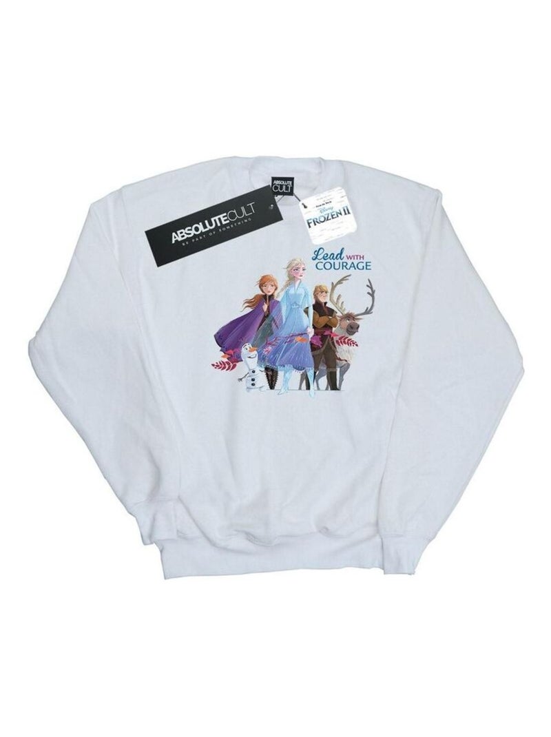 Disney - Sweat FROZEN LEAD COURAGE Blanc - Kiabi