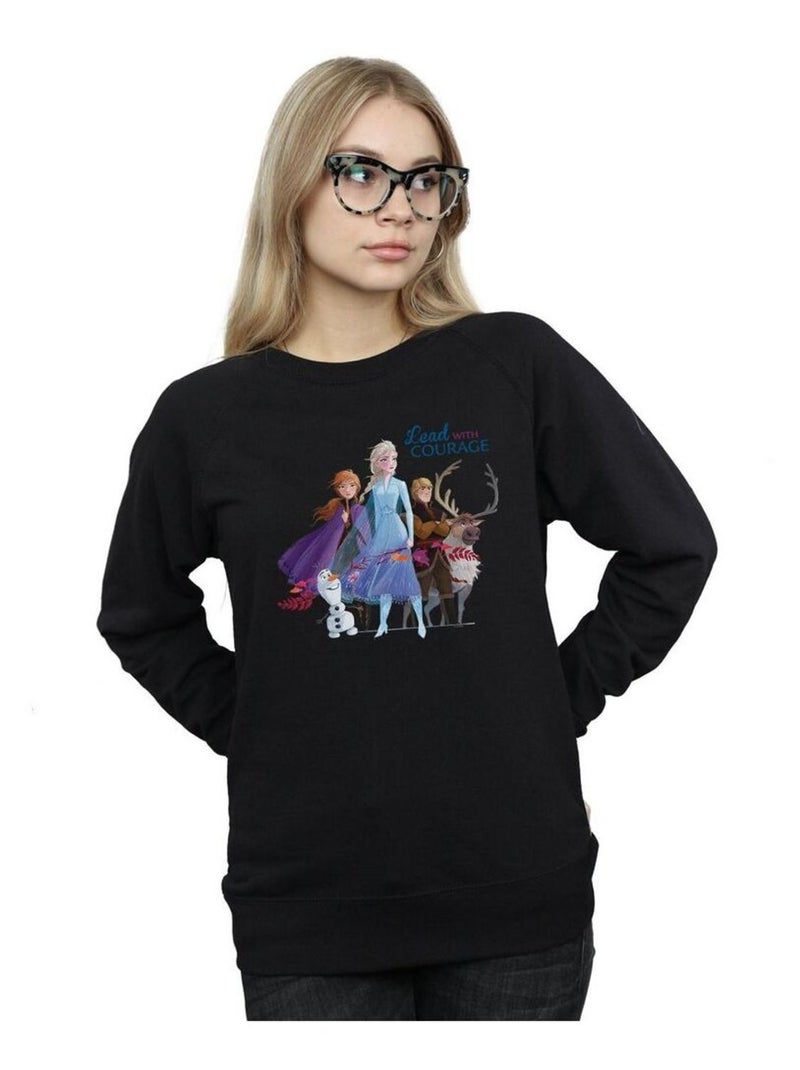 Disney - Sweat FROZEN LEAD COURAGE Noir - Kiabi